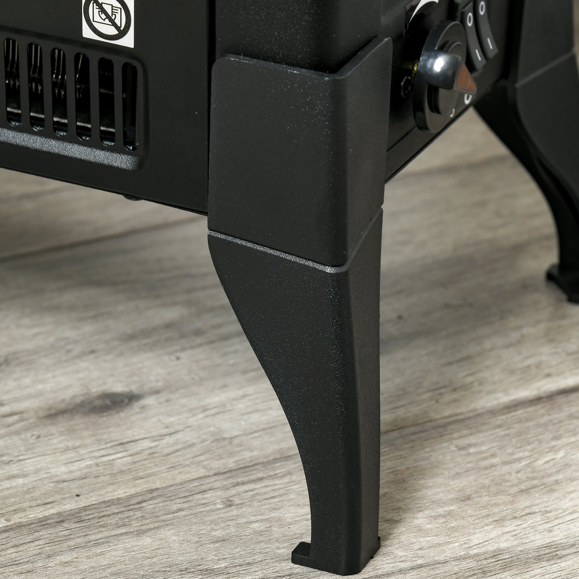 Kozy Electric Fireplace Stove, Free standing Fireplace Heater with Realistic Flame Effect, Adjustable Temperature and Overheat Protection, Black