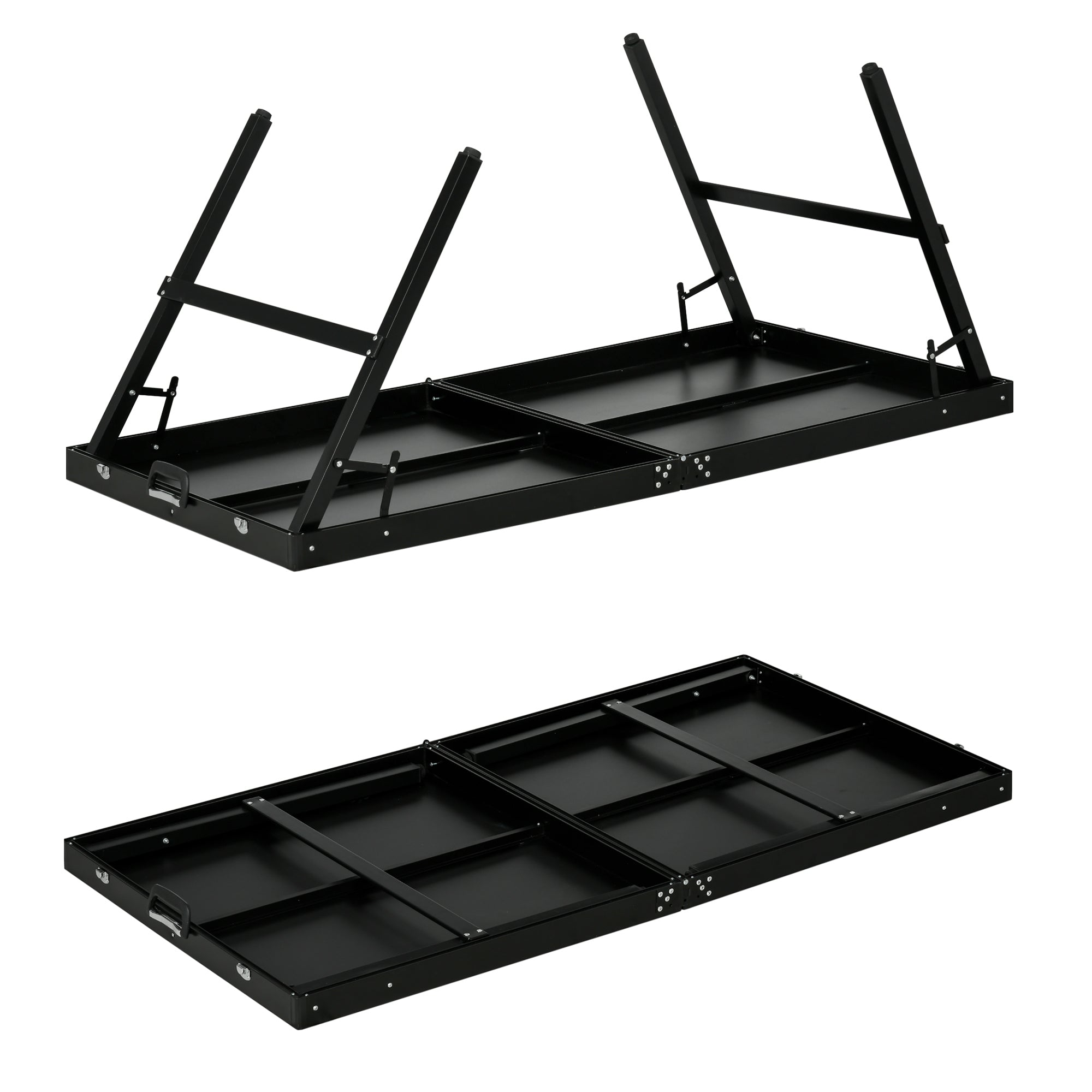 Kozy 5ft Mini Table Tennis Table, Folding Ping Pong Table with Net and Aluminium Frame, Portable Ping Pong Game Set for Indoor Outdoor Use, Black