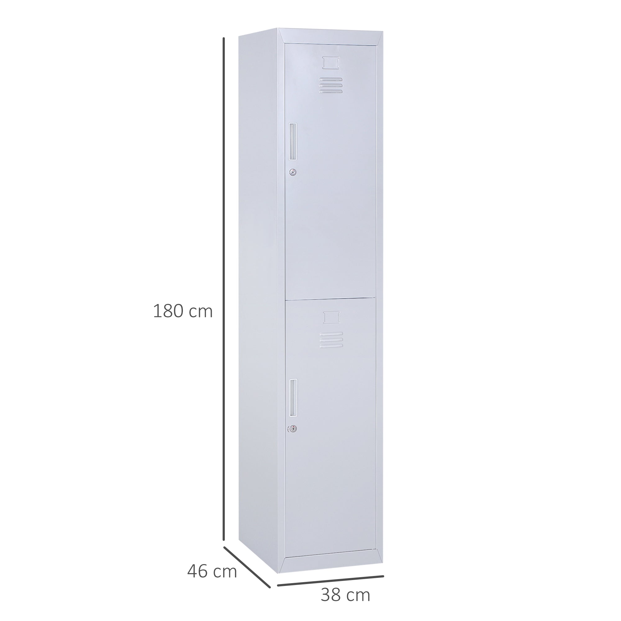 Kozy Locker Cabinet Storage Cold Rolled Steel w/ Shelves Vertical Cupboard Grey 38 x 46 x 180 cm