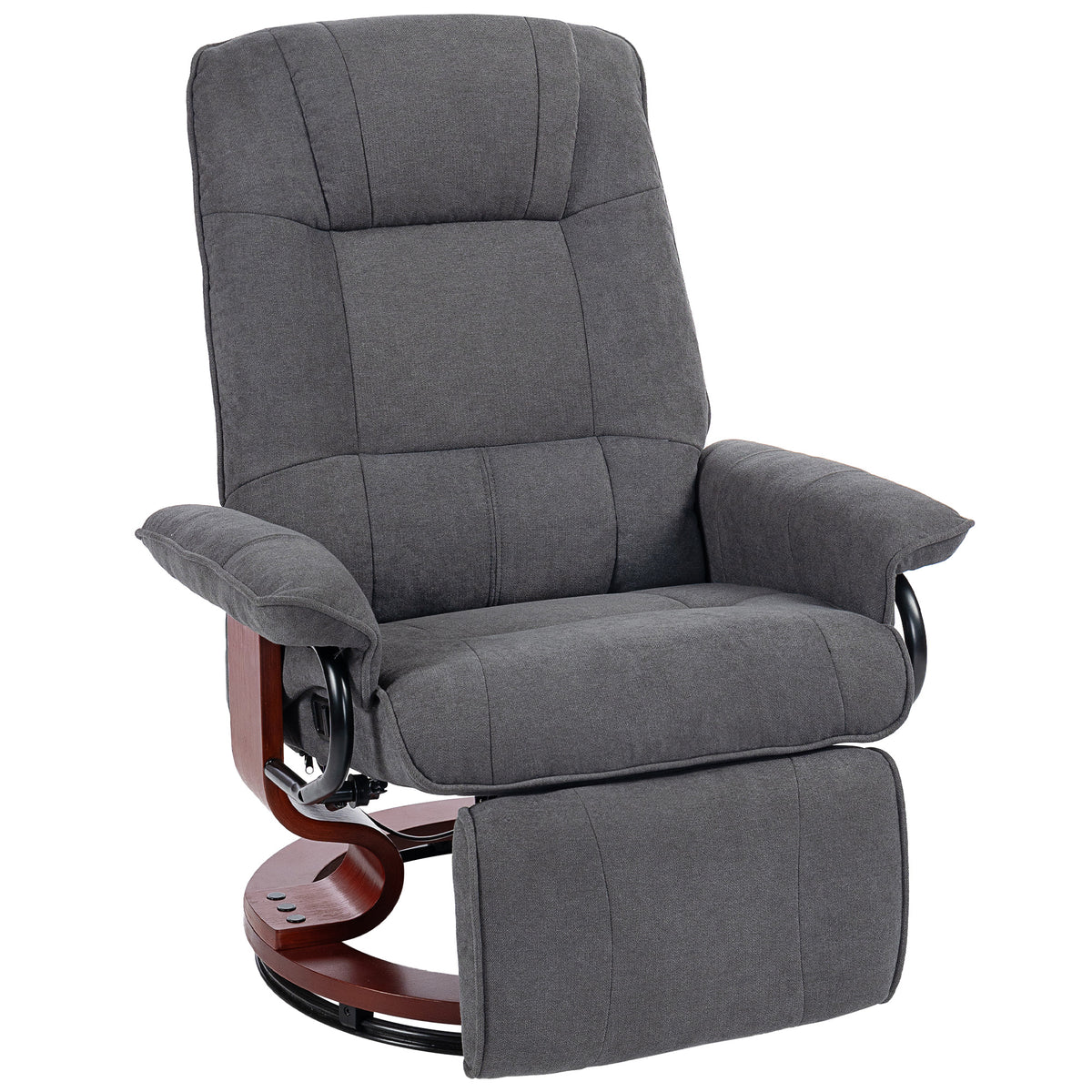Kozy - Reclining Swivel Chair, with Footrest - Grey