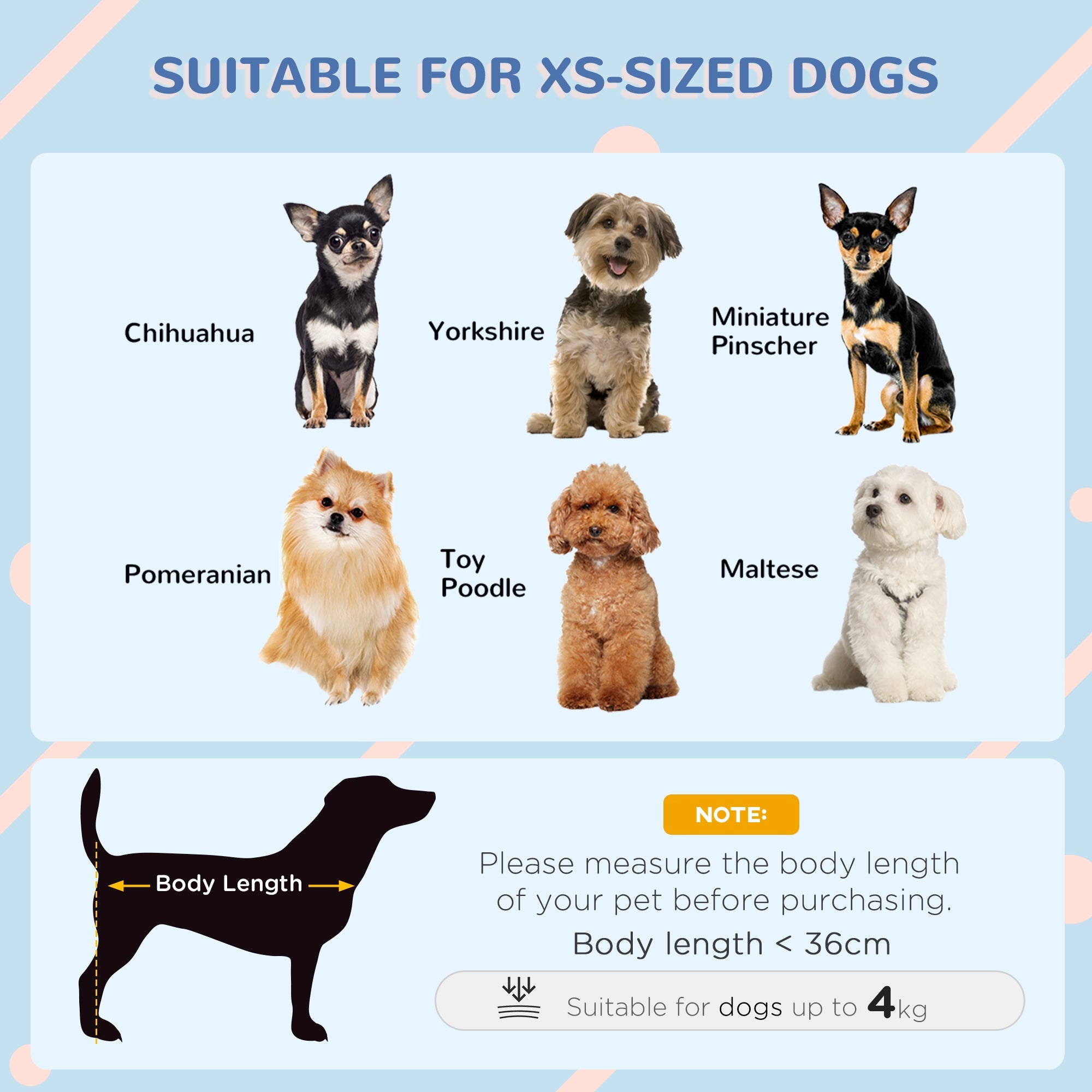 PawHut Dog House Dog Kennel 64.5 x 57 x 66cm with Sturdy Thick PP & Elevated Base for Miniature Dogs, up to 4kg and 36cm in Body Length | Aosom UK