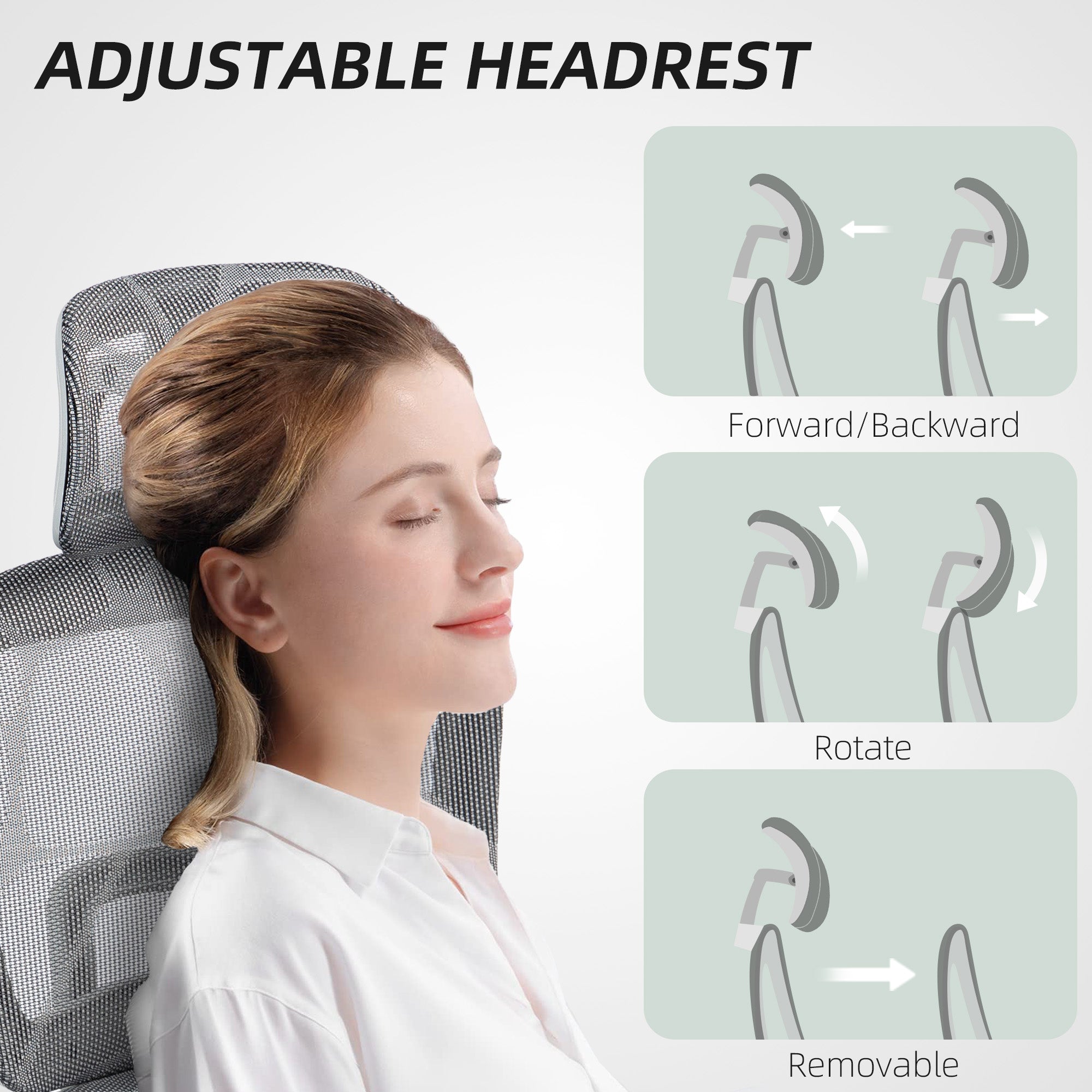 Kozy - Multi-Adjustable Mesh Office Chair - Grey and White