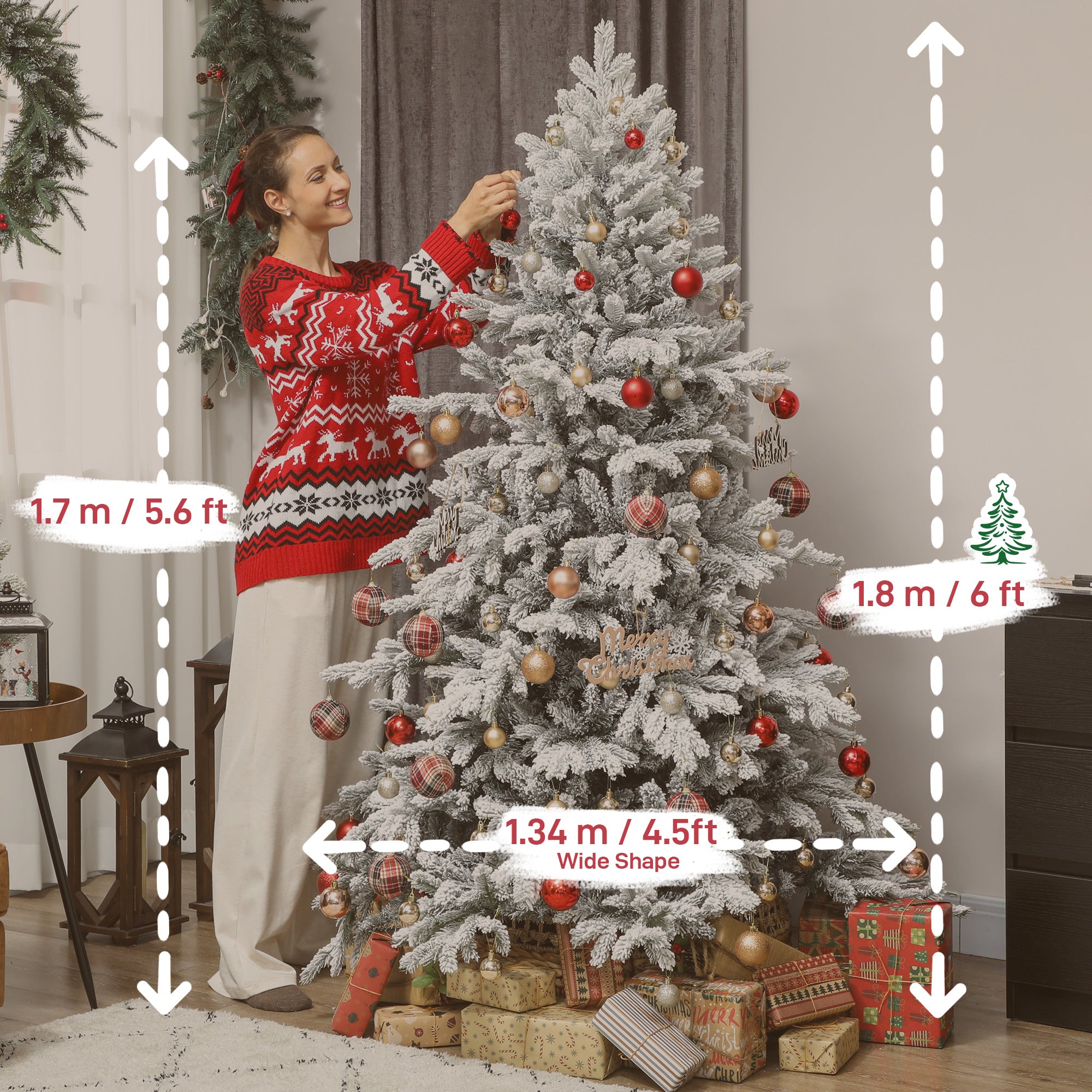 Kozy - 6ft Snow Flocked Artificial Christmas Tree