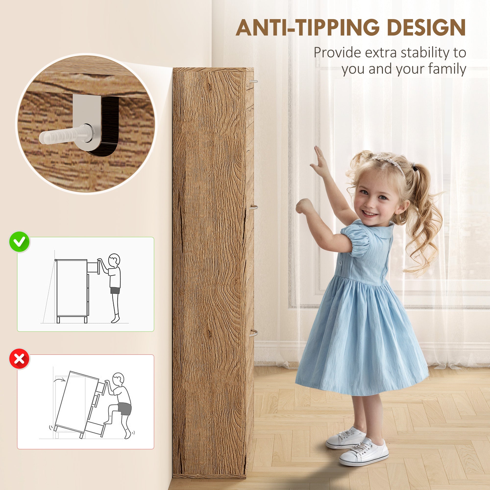 Kozy 12-Shoe Flip Drawer Storage Cabinet - Brown Wood-Effect