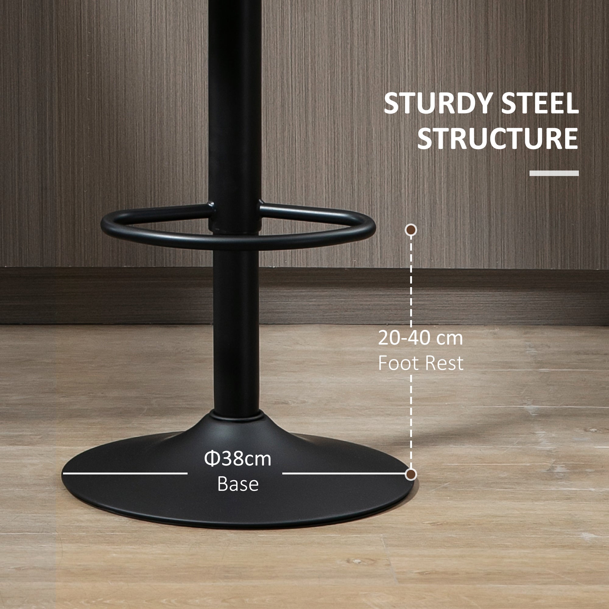 Kozy Adjustable Swivel Bar Stools Set of 2, Barstools with Footrest and Backrest, Steel Frame Gas Lift, for Kitchen Counter Dining Room, Grey