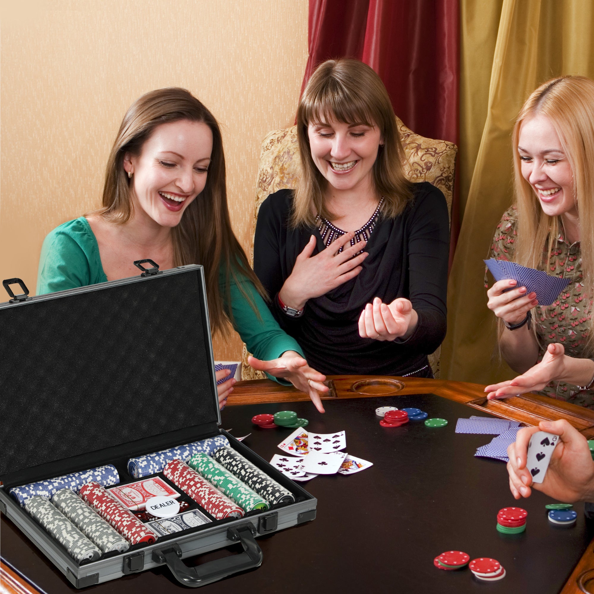 Kozy 400-Piece Poker Chips Set with Lightweight ABS Case, Casino Texas Holdem Poker Set with Mat, 11.5g Numbered Poker Chips, Two Decks of Cards, Dealer, Five Dices, Grey