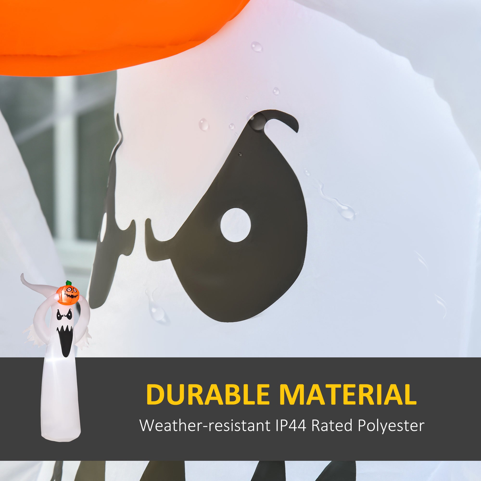 Kozy 6FT 1.8m LED Halloween Inflatable Decoration Floating Ghost & Pumpkin Party Outdoors Yard Lawn