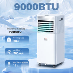 Kozy 9000 BTU Portable Air Conditioner for Cooling Dehumidifier Fan, Air Conditioning Unit, with Remote, 24H Timer, Window Mount Kit, R290, A Energy Efficiency