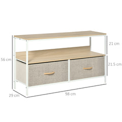 Kozy TV Stand Cabinet with 2 Foldable Drawers - Maple Colour