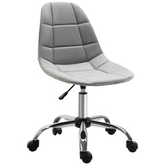 Kozy Ergonomic Office Chair with Adjustable Height and Wheels Velvet Executive Chair Armless for Home Study Bedroom Grey