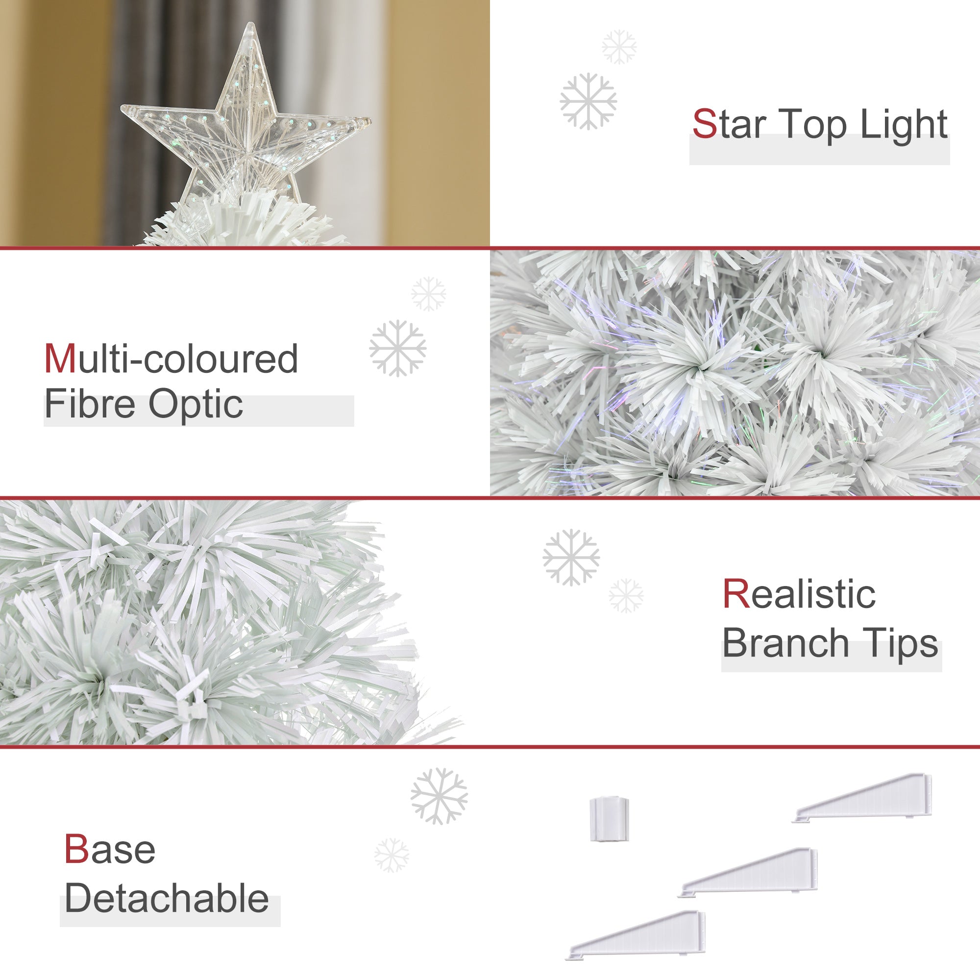 Kozy 2.5FT Prelit Artificial Tabletop Christmas Tree with Fibre Optics Holiday Home Xmas Decoration for Table and Desk, White