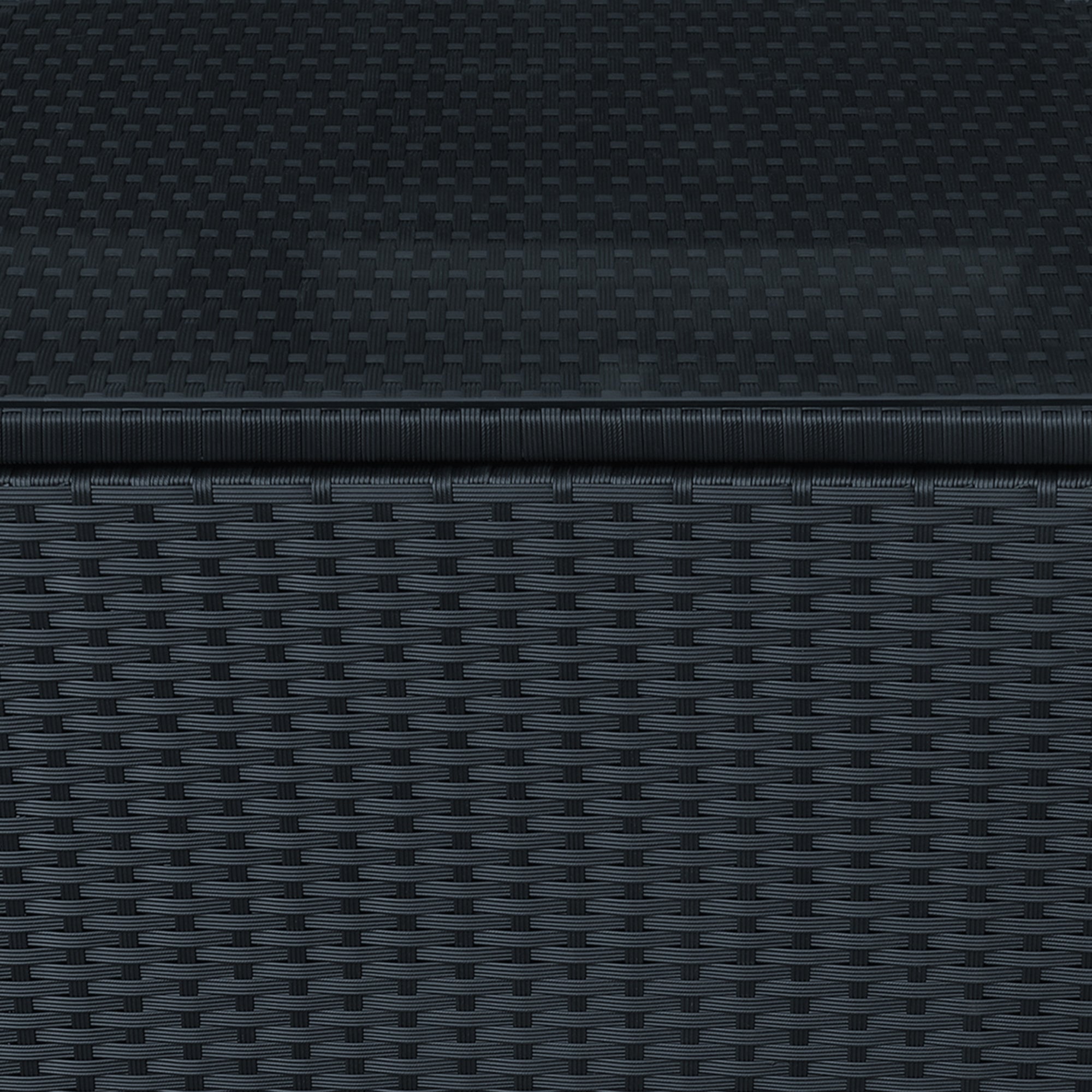 Kozy PE Wicker Side Table Rattan Garden Furniture with Four Foot Pads, Rust & Mild Weather Damage Resistant, Black