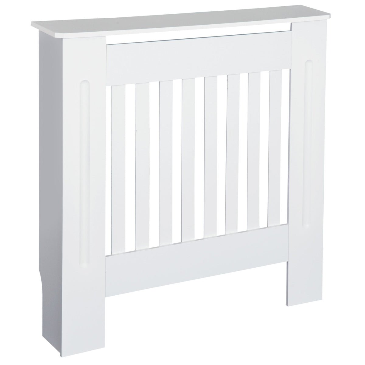 HOMCOM Vertical Slatted Radiator Cover, MDF Wooden Cabinet for Home Office, 78L x 19W x 81H cm, White | Aosom UK