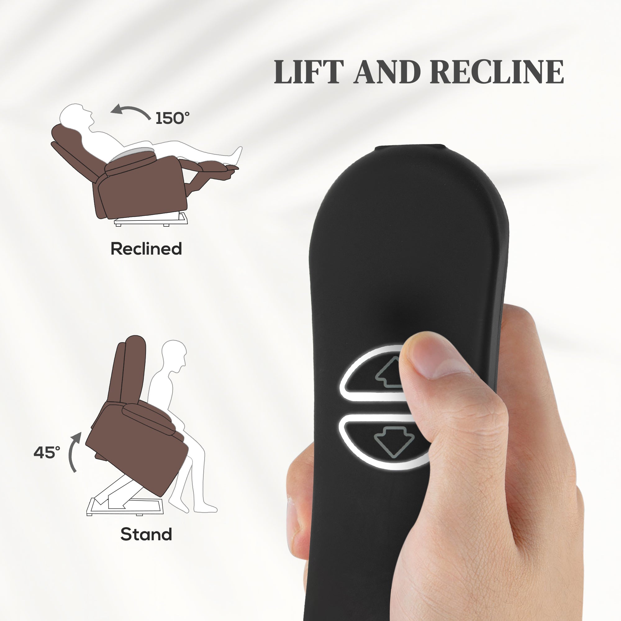 Kozy - Power Lift Recliner Chair with Vibration Massage, Heat, USB - Brown