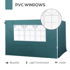 Outsunny 3m Gazebo with Versatile Exchangeable Side Panel, Perfect for Outdoor Events and Gatherings, Green