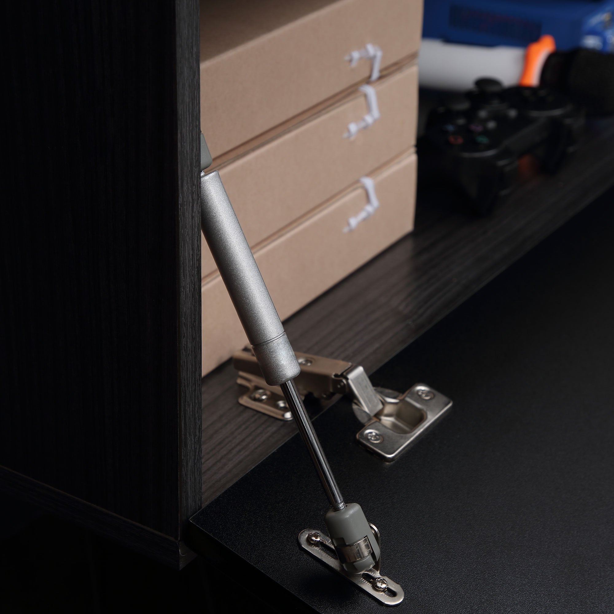 Kozy 160cm High Gloss Floating TV Unit Stand for TVs up to 70", Wall Mounted TV Cabinet with Storage Cupboards, Grey and Black