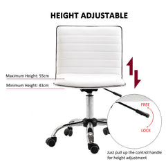 HOMCOM Adjustable Swivel Office Chair with Armless Mid