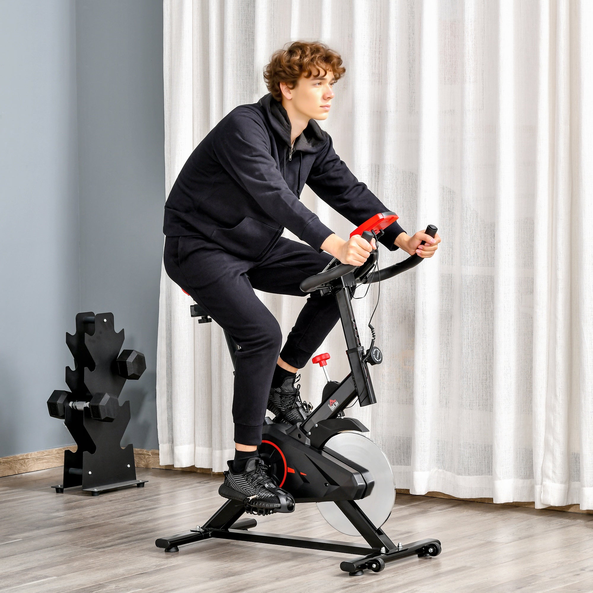 Kozy Indoor Upright Exercise Bike Machine, with Adjustable Seat, Resistance, Handlebar, LCD Display
