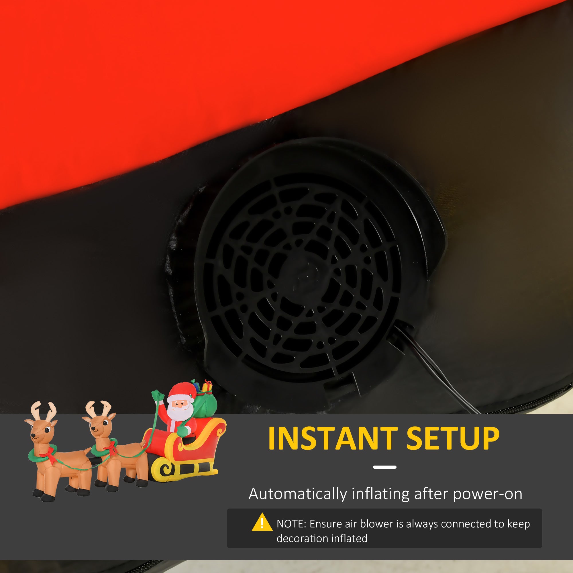 Kozy 8ft Christmas Inflatable Santa Claus on Sleigh, LED Lighted for Home Indoor Outdoor Garden Lawn Decoration Party Prop