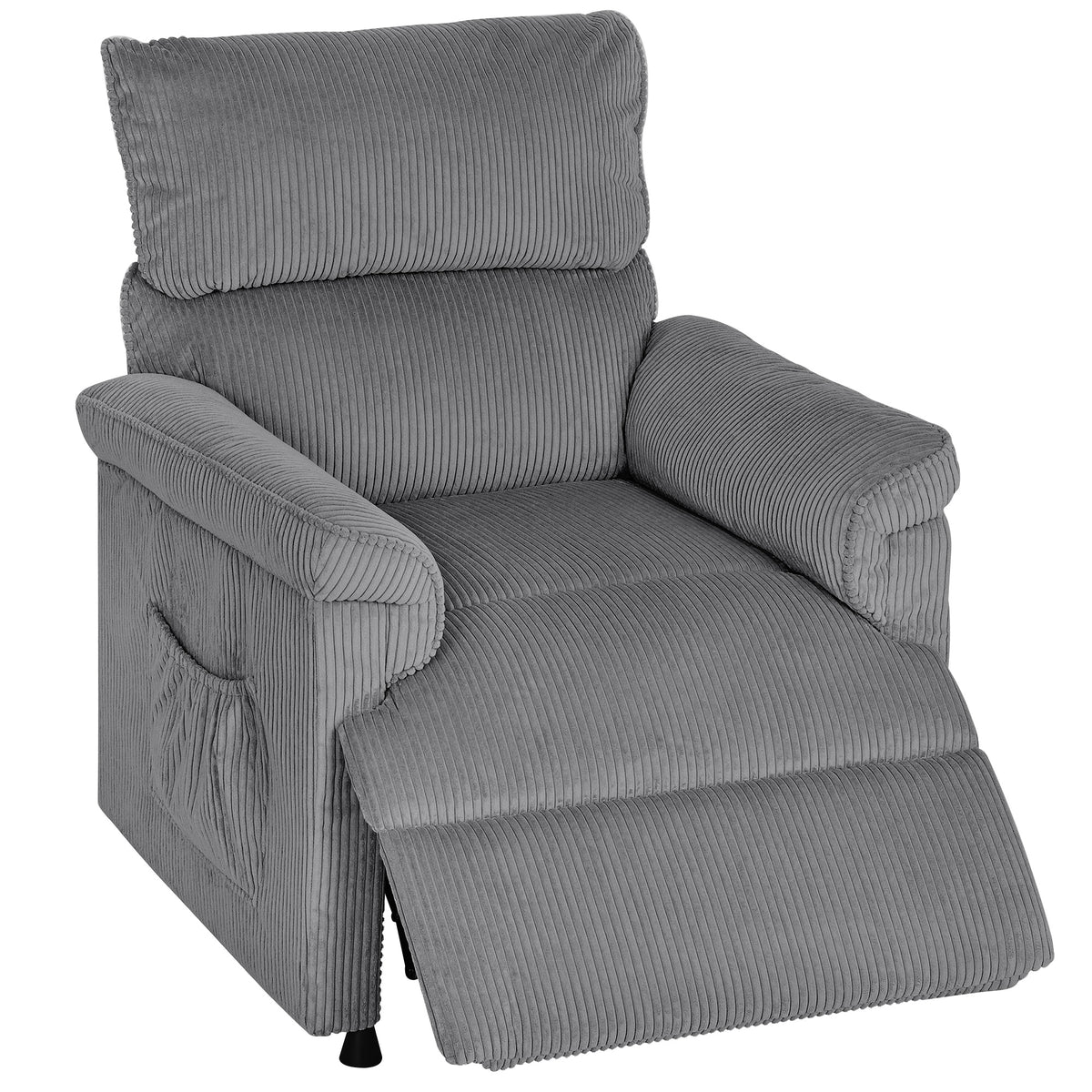 Kozy - Corduroy Electric Massage Recliner - Grey