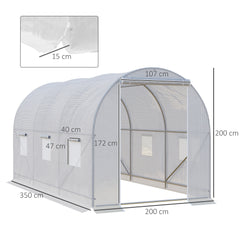 Outsunny Polytunnel Steel Frame Greenhouse Walk