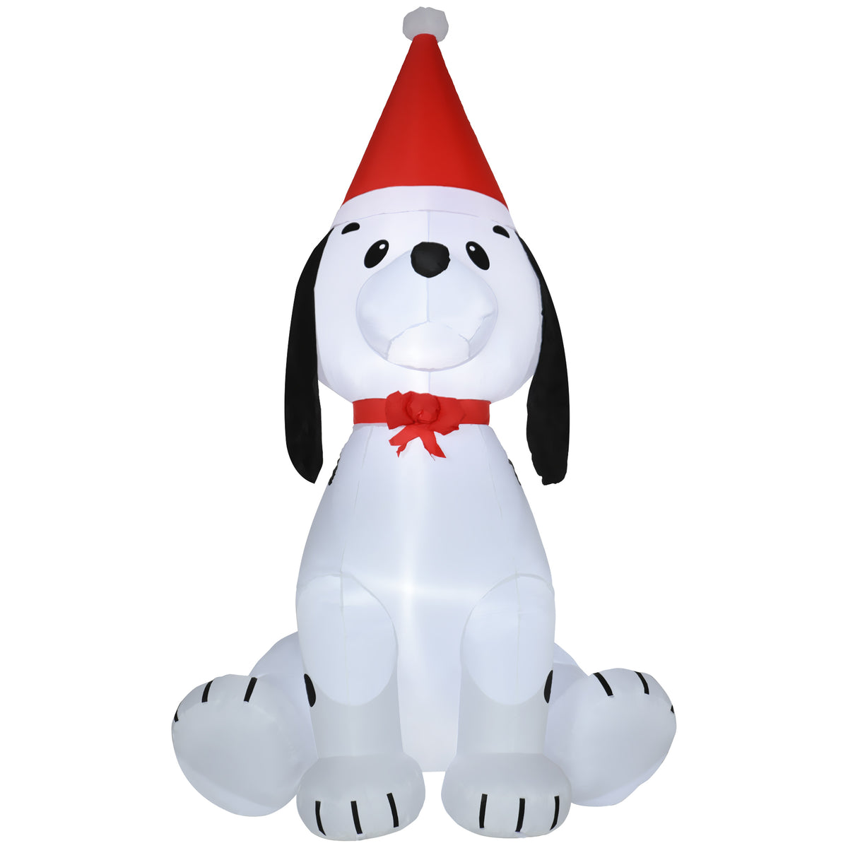 Kozy 6ft Inflatable Christmas Puppy Dog Wearing Santa Hat Lighted Outdoor Decoration Blow Up Decor for Holiday Indoor