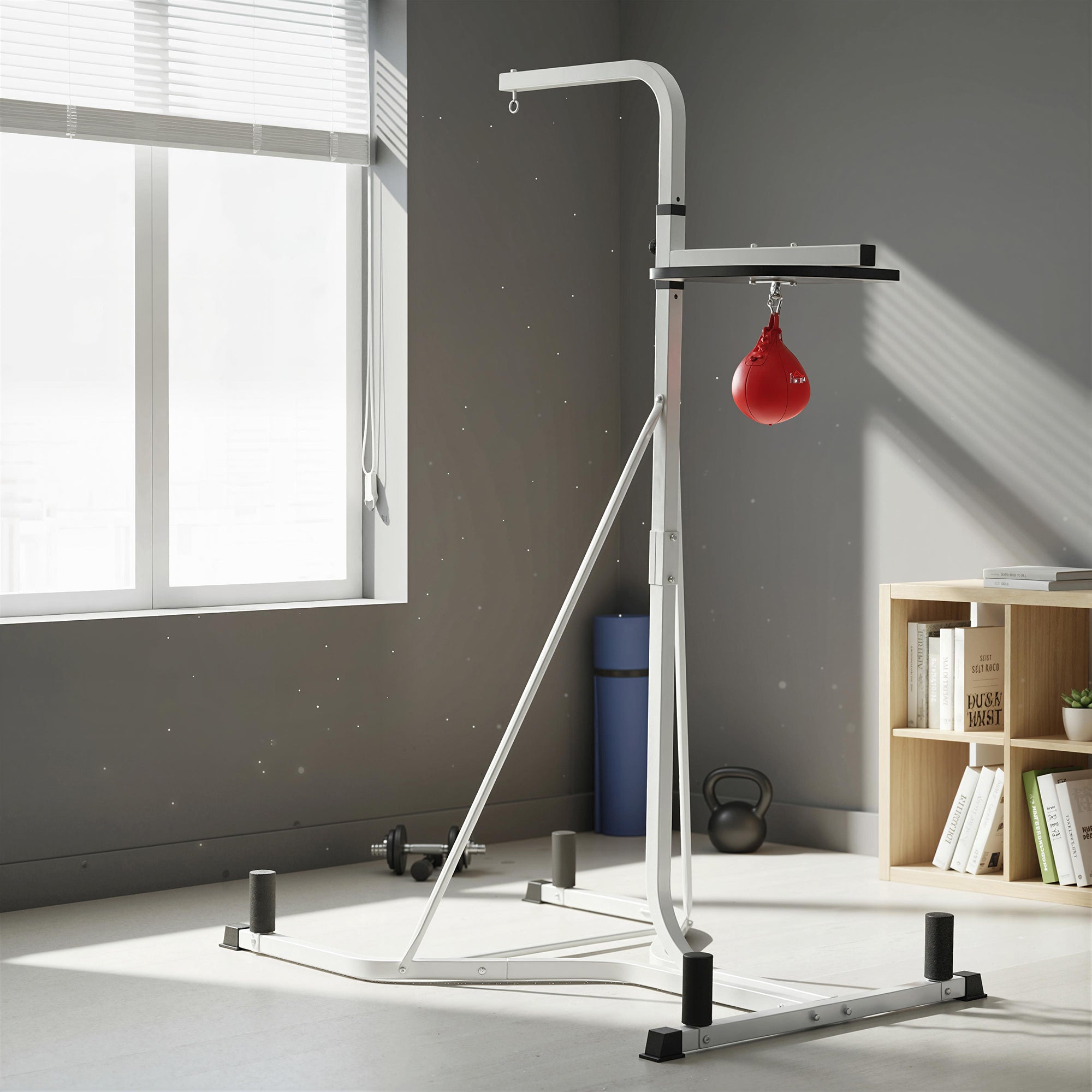 Kozy Adjustable Freestanding Speedbag, Punch Bag Hanger, White