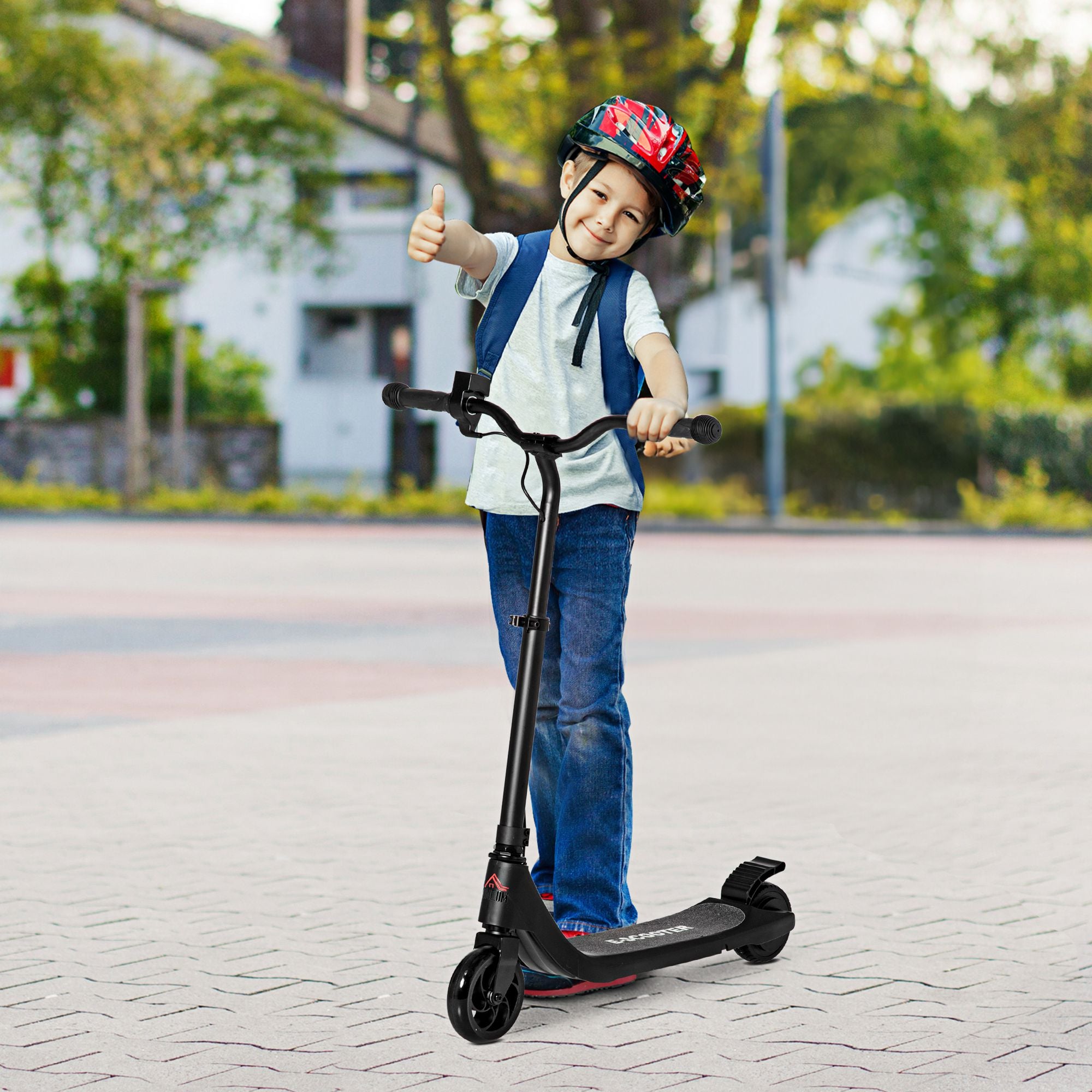 Kozy Kids Electric Scooter, Electric Scooters for Kids Ages 6+, 8 KM/H & 6 KM Lightweight E-Scooter, Adjustable Height, Rear Brake - Pink