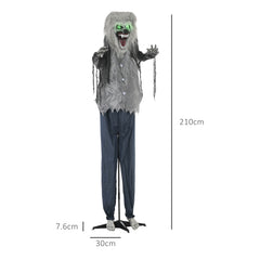 Kozy - 6'8" Skeleton Werewolf Halloween Animatronic, with Glowing Eyes