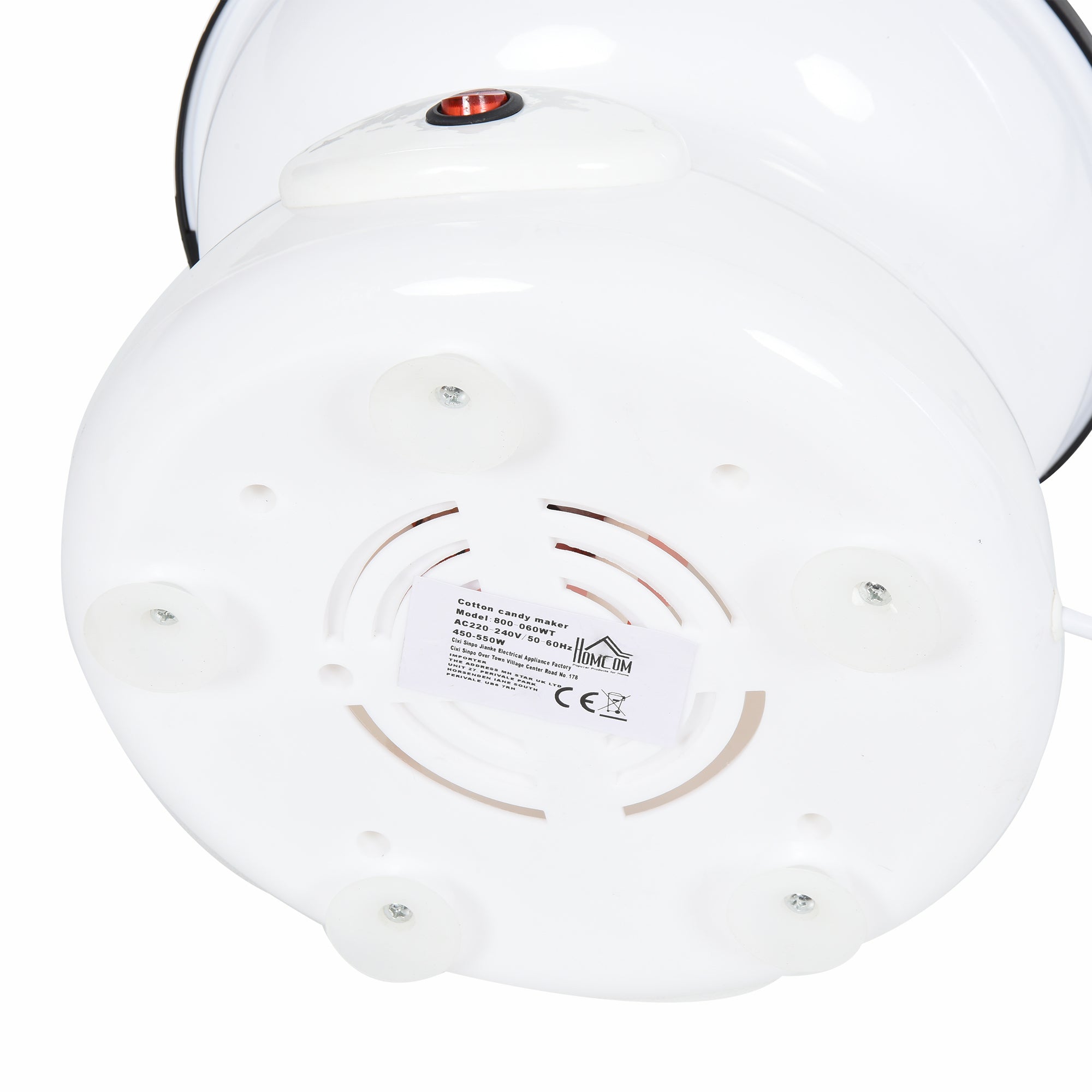 Kozy 450W Candy Floss Machine, Professional Automatic Cotton Candy Sweet Machine with Candyfloss Sticks, Spoon, Splash Guard, Non-Slip Base for Birthday Christmas Wedding Party, Funfair Style, White