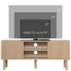 Kozy Sliding Door TV Cabinet Stand - Oak Wood-Effect