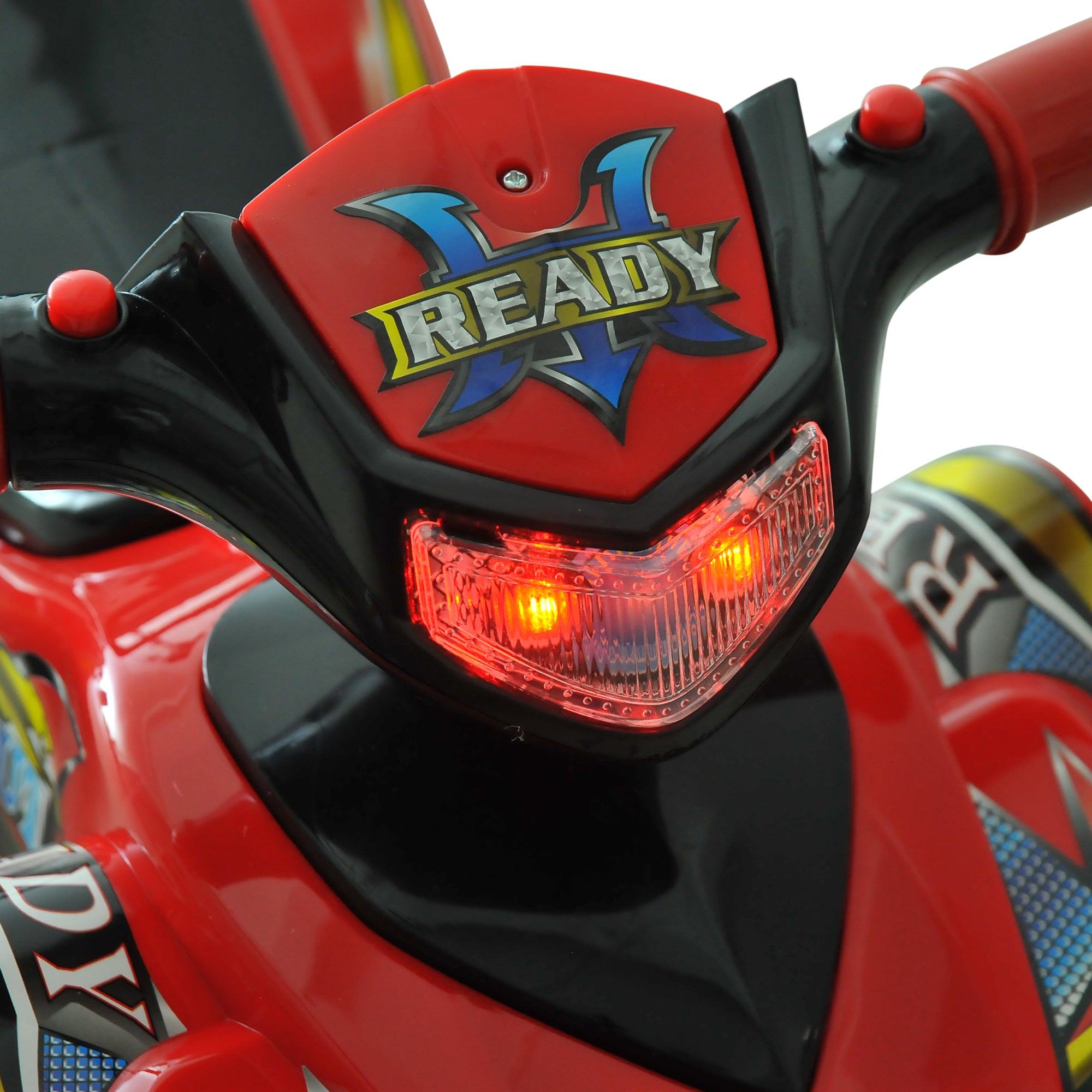 Kozy Kids Children Ride-on Toy Off Road Style Quad Bike Racing Car NO POWER 4 Wheels Horn Music Red