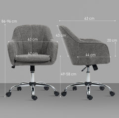Kozy - Velvet-Feel Office Chair - Grey