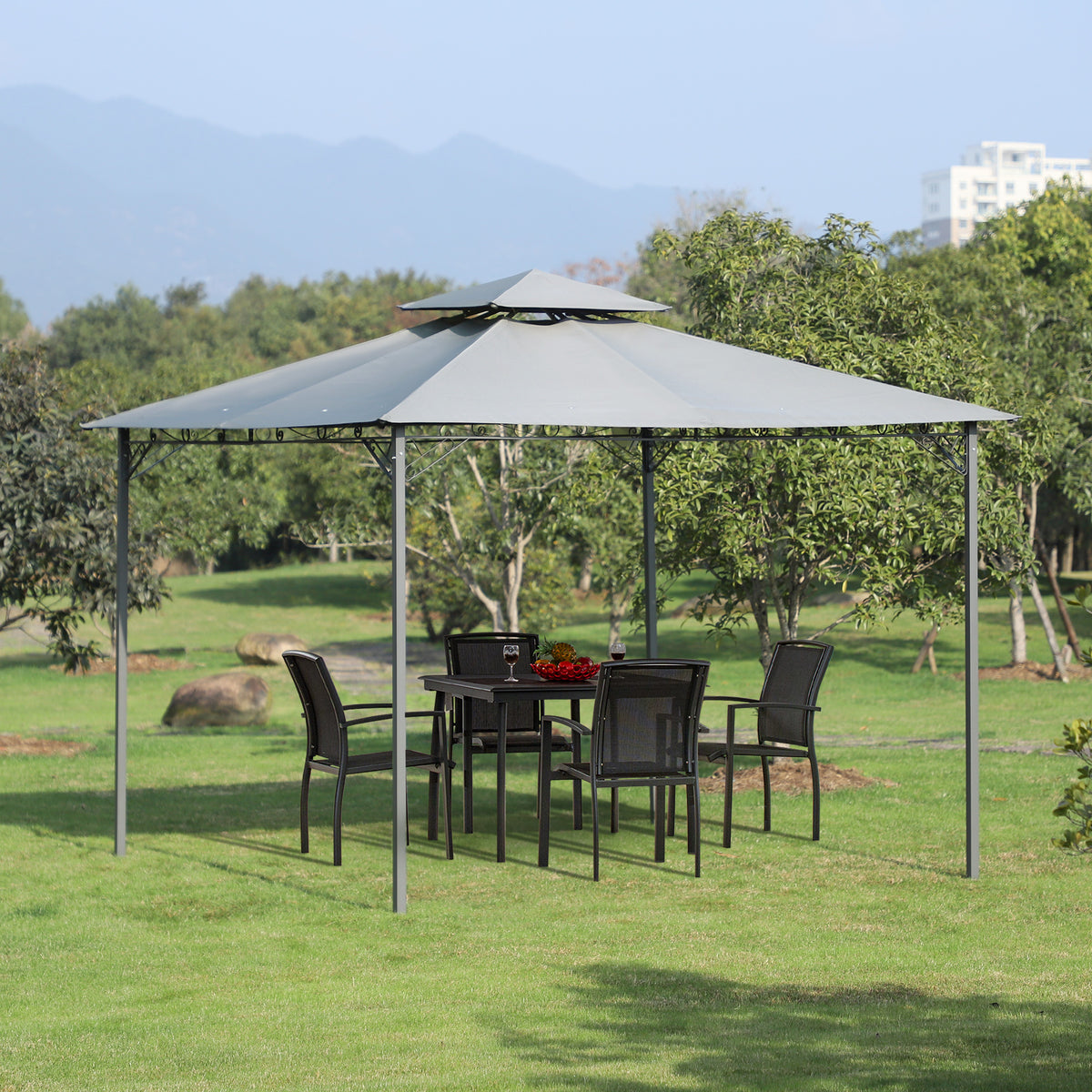 Outsunny Garden Gazebo with 2