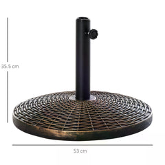 Outsunny Outdoor Parasol Stand, Patio Umbrella Base, Weighted 25kg, Weather