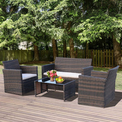 Outsunny Rattan Garden Sofa Set, 4