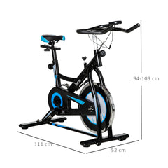 Kozy Stationary Exercise Bike, 8kg Flywheel Indoor Cycling Workout Fitness Bike, Adjustable Resistance Cardio Exercise Machine w/ LCD Monitor Pad and Phone Holder for Home, Gym, Office, Black