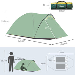 Kozy Dome Tent for 2 Person Camping Tent with Large Windows, Waterproof Green and Yellow