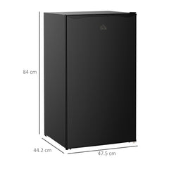Kozy Under Counter Fridge, 91L Small Fridge with Chiller Box, Removable Shelf, Reversible Door, Adjustable Legs, Mini Refrigerator, Black