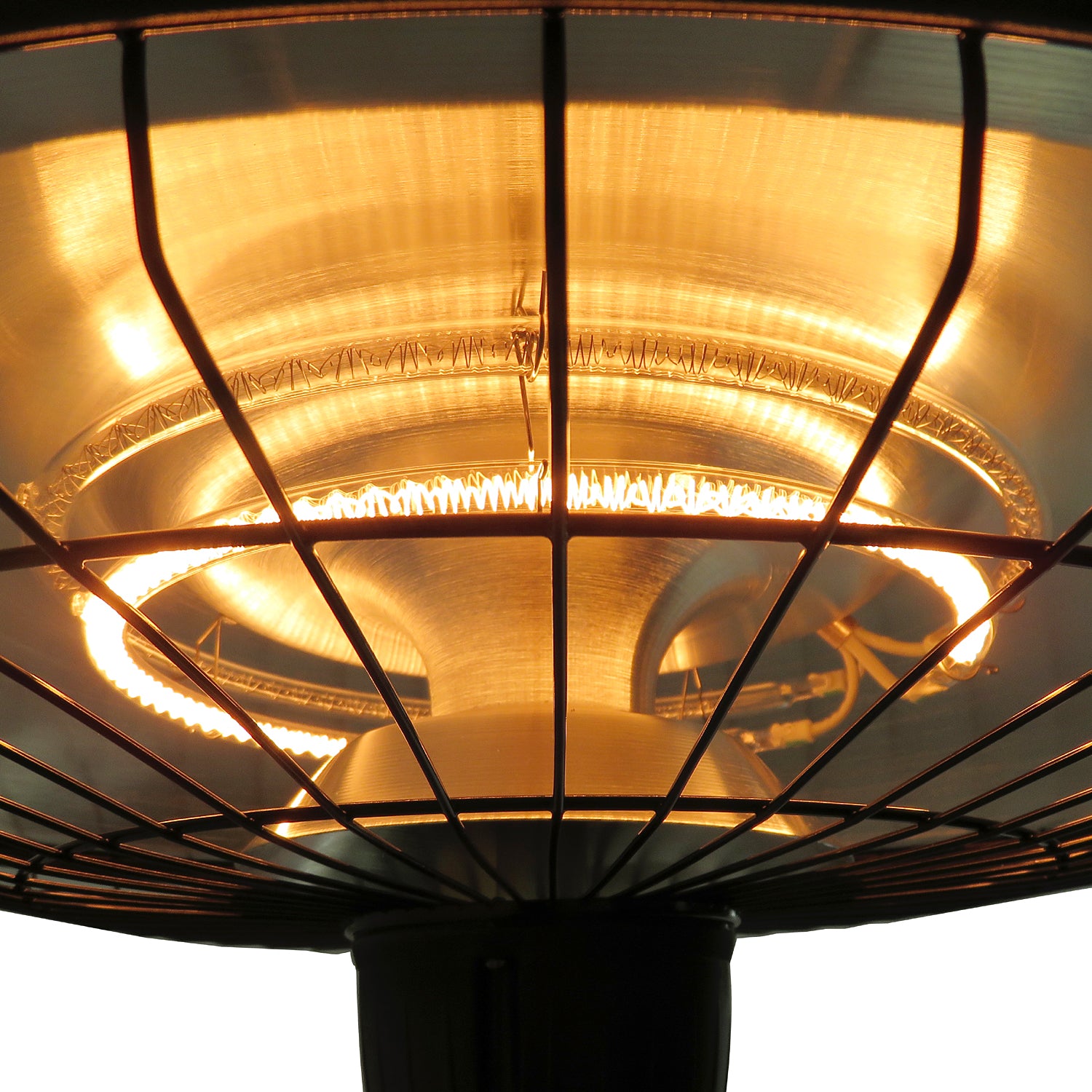 Kozy Adjustable Power 1000/2500W Infrared Halogen Electric Patio Light Heater, Ceiling Hanging Mount -Black