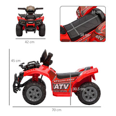 Kozy 6V Kids Electric Ride on Car Toddlers Quad Bike All Terrain Vehicle Toy With Music for 18-36 months Red