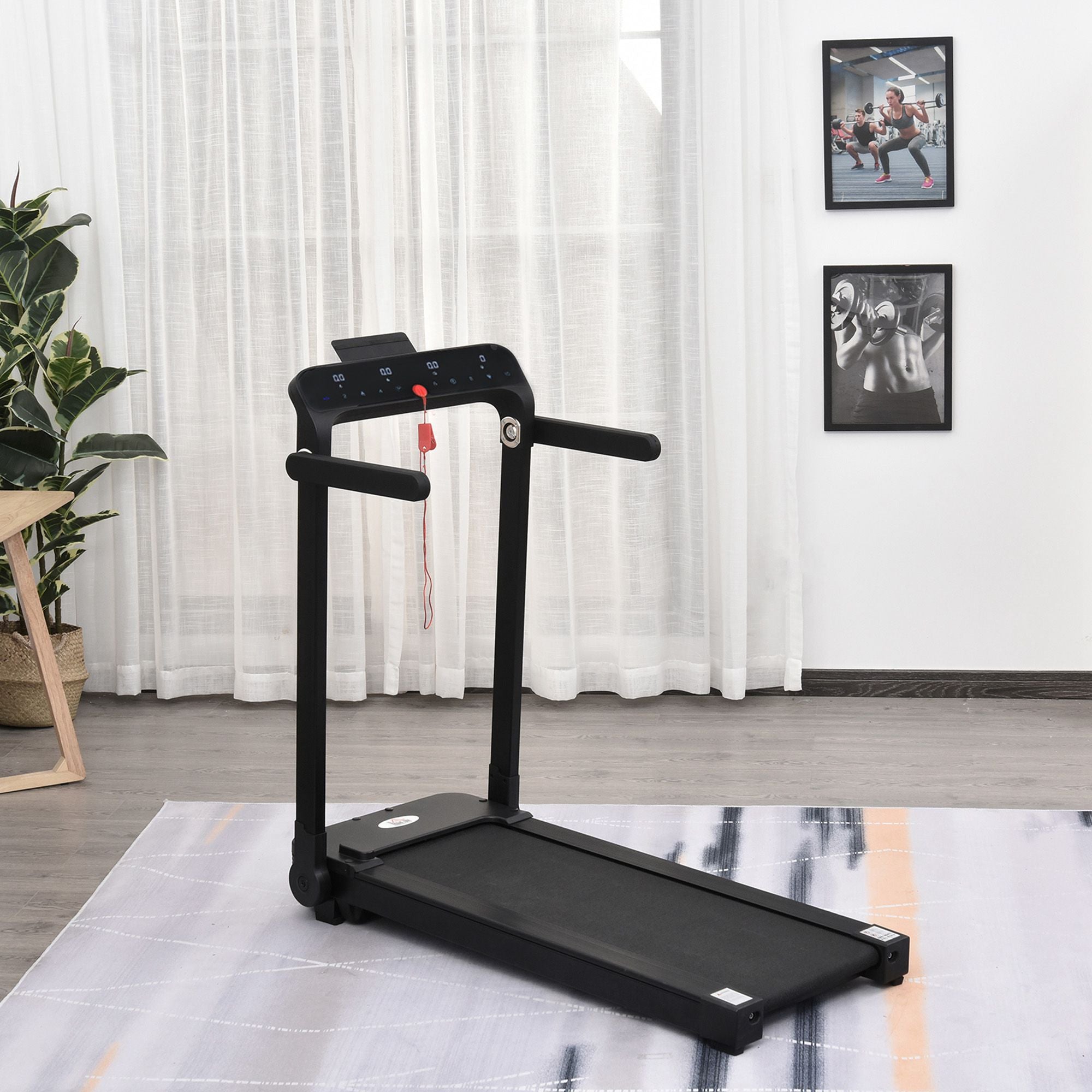 Kozy 600W Foldable Steel Motorised Treadmill Running Machine w/ LCD Monitor Black