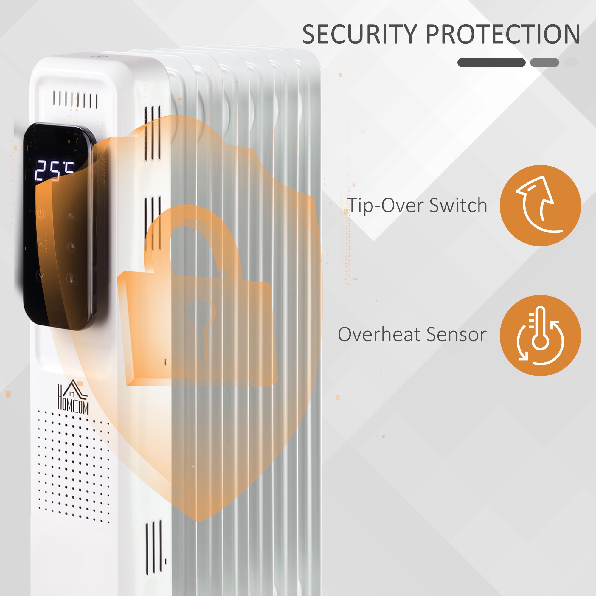 Kozy 1500W Oil Filled Radiator, 7 Fin Portable Electric Heater with LED Display, 24H Timer, 3 Heat Settings, Adjustable Thermostat, Safety Cut off, Remote Control, White