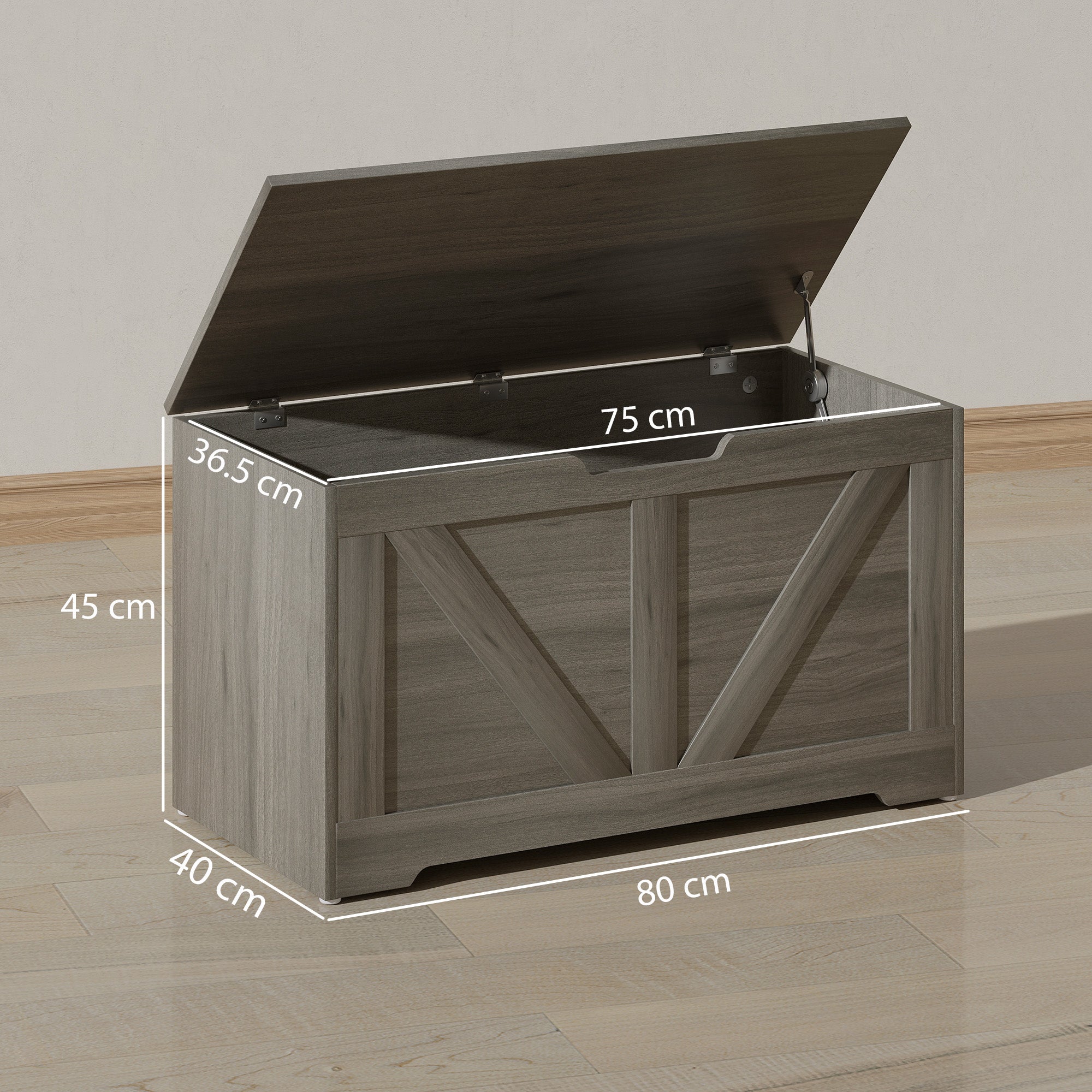 Kozy - 100L Home Storage Box, with Safety Hinges - Charcoal Grey