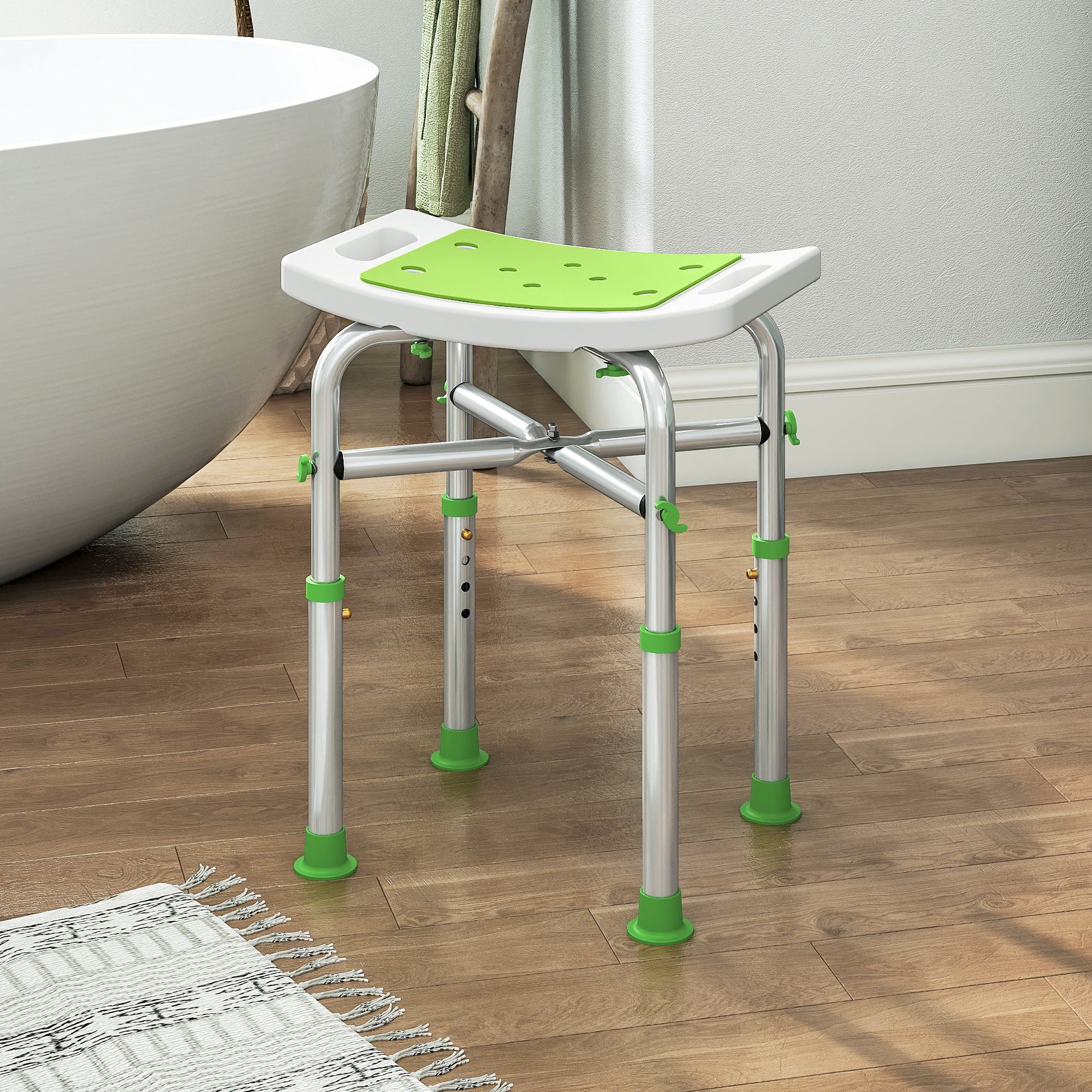 Kozy - 44-51.5cm Aluminium Frame Shower/Bath Stool - Green