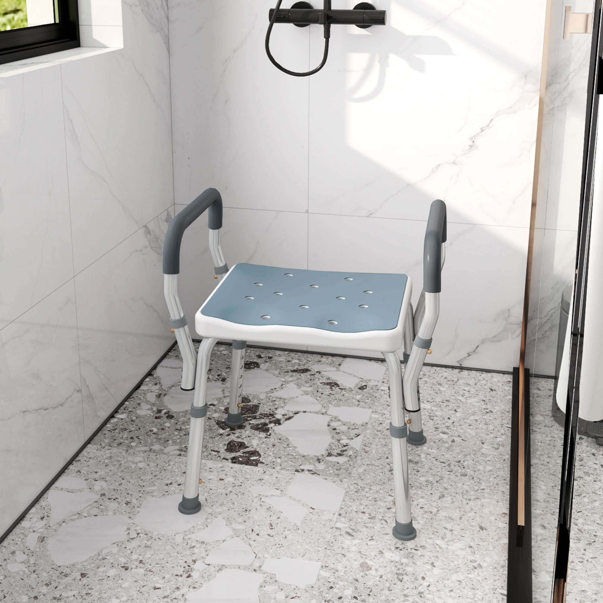 Kozy - 57-69cm Aluminium Frame Bath Seat - Light Blue
