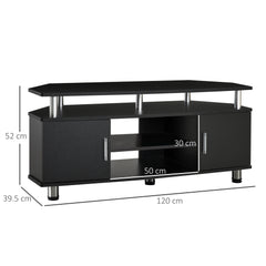 Kozy TV Unit Cabinet for TVs up to 55 Inches with Storage Shelves and Cupboard, Entertainment Centre for Living Room, Black