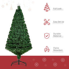 HOMCOM 5FT Green Fiber Optic Xmas Tree Pre